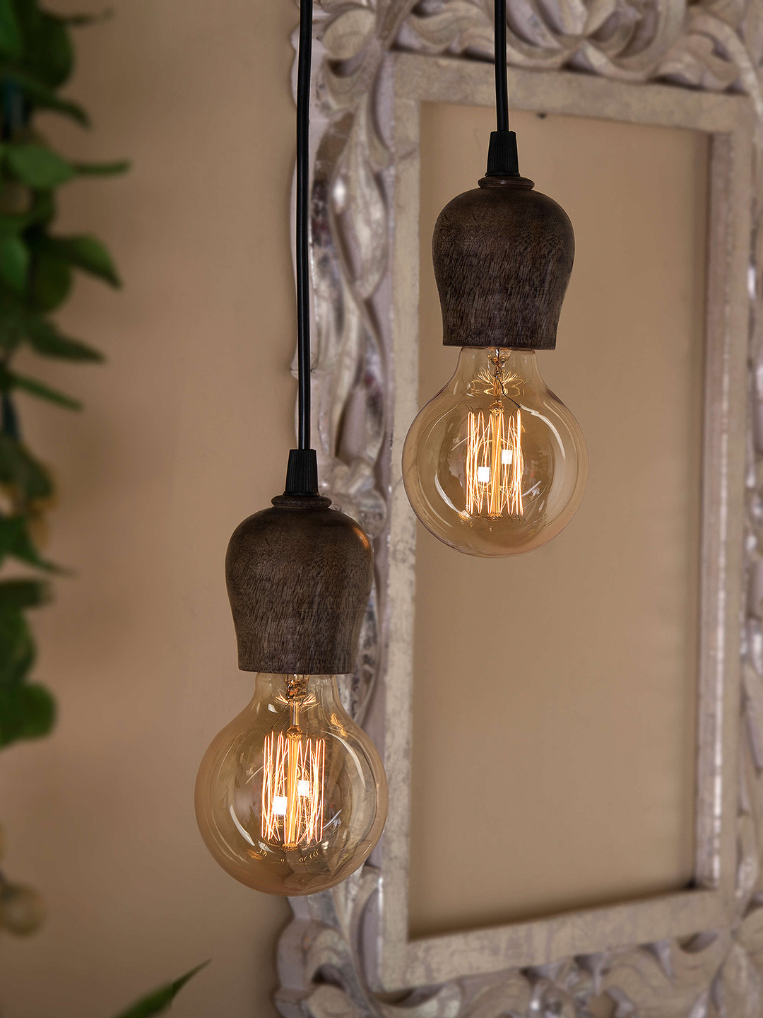 Homesake Brown Set of 2 Handcrafted Edison Filament Hanging Lights
