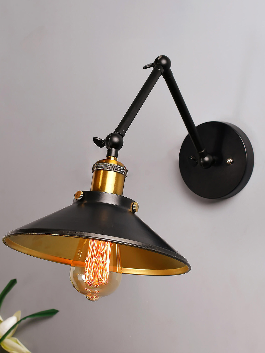 Homesake Black Solid Handcrafted 360 Swing Arm Light