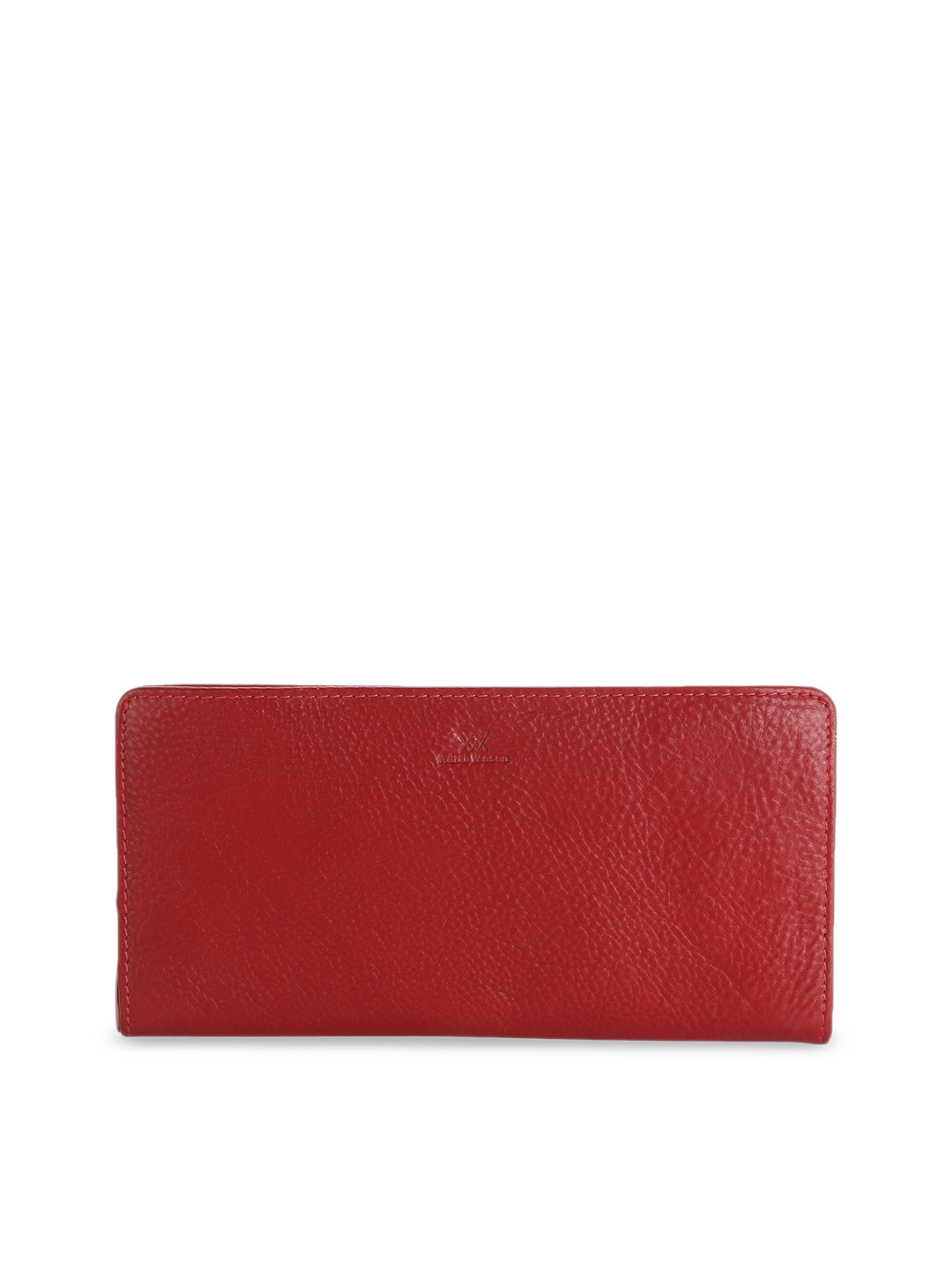Aditi Wasan Women Maroon Solid Genuine Leather Zip Around Wallet