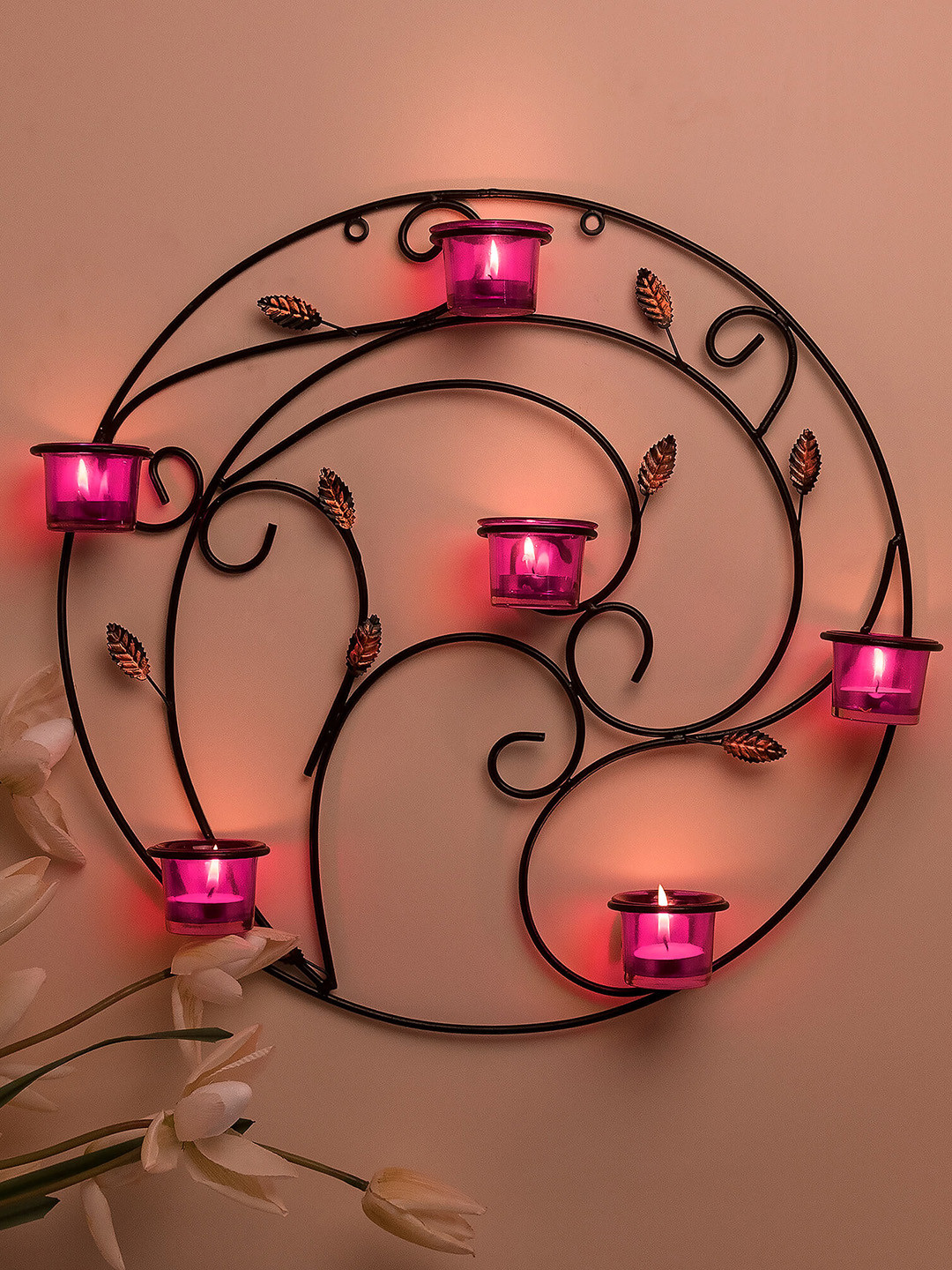 Homesake Black & Pink Tealight Candle Holder
