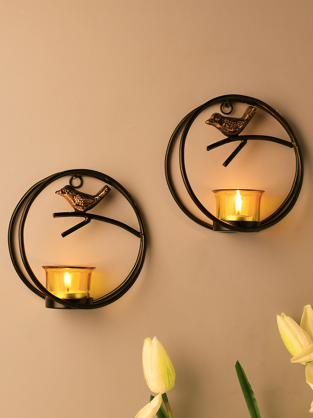 Homesake Set of 2 Black Tealight Candle Holders