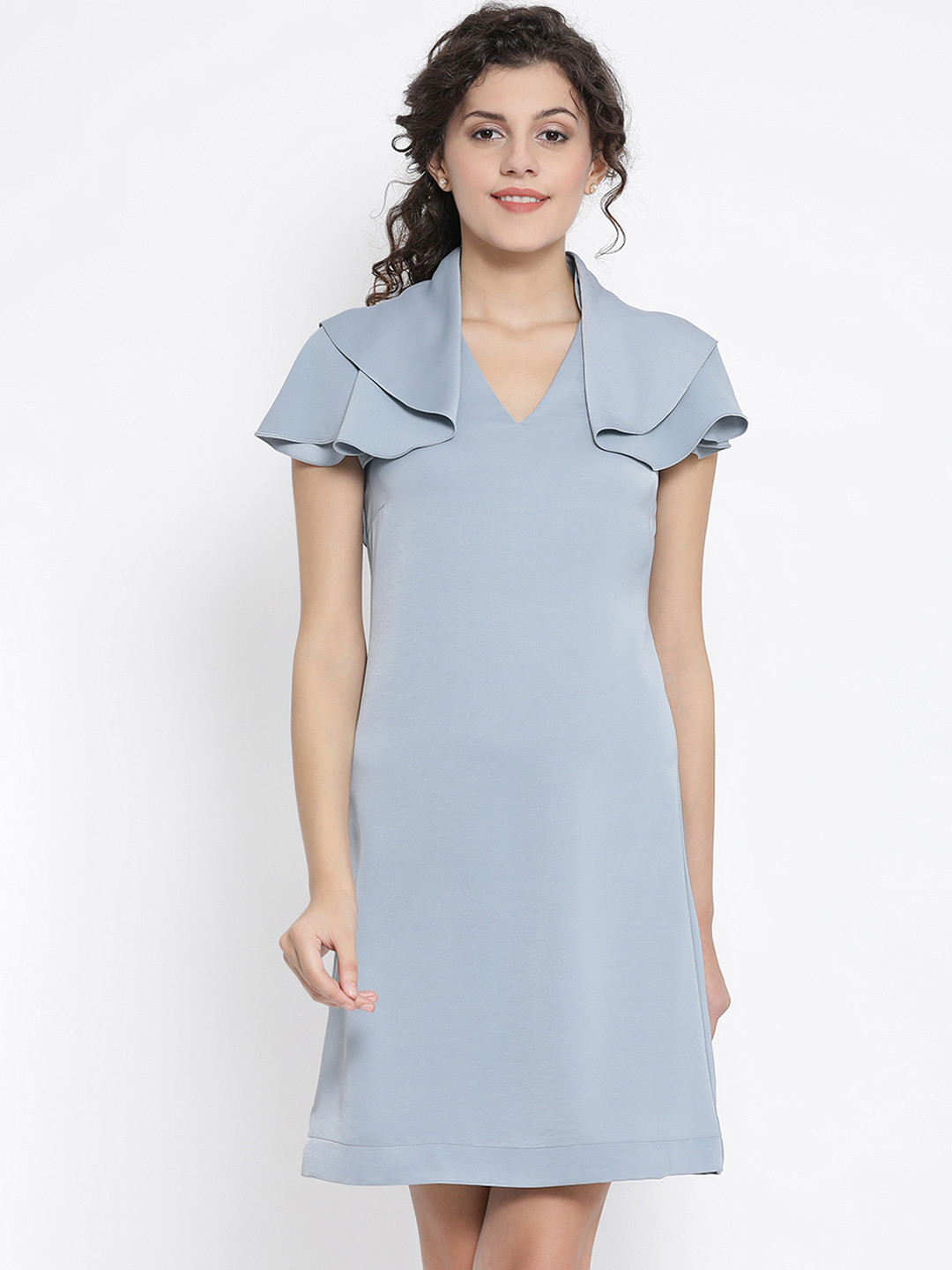 OFFICE & YOU Women Blue Solid Sheath Dress