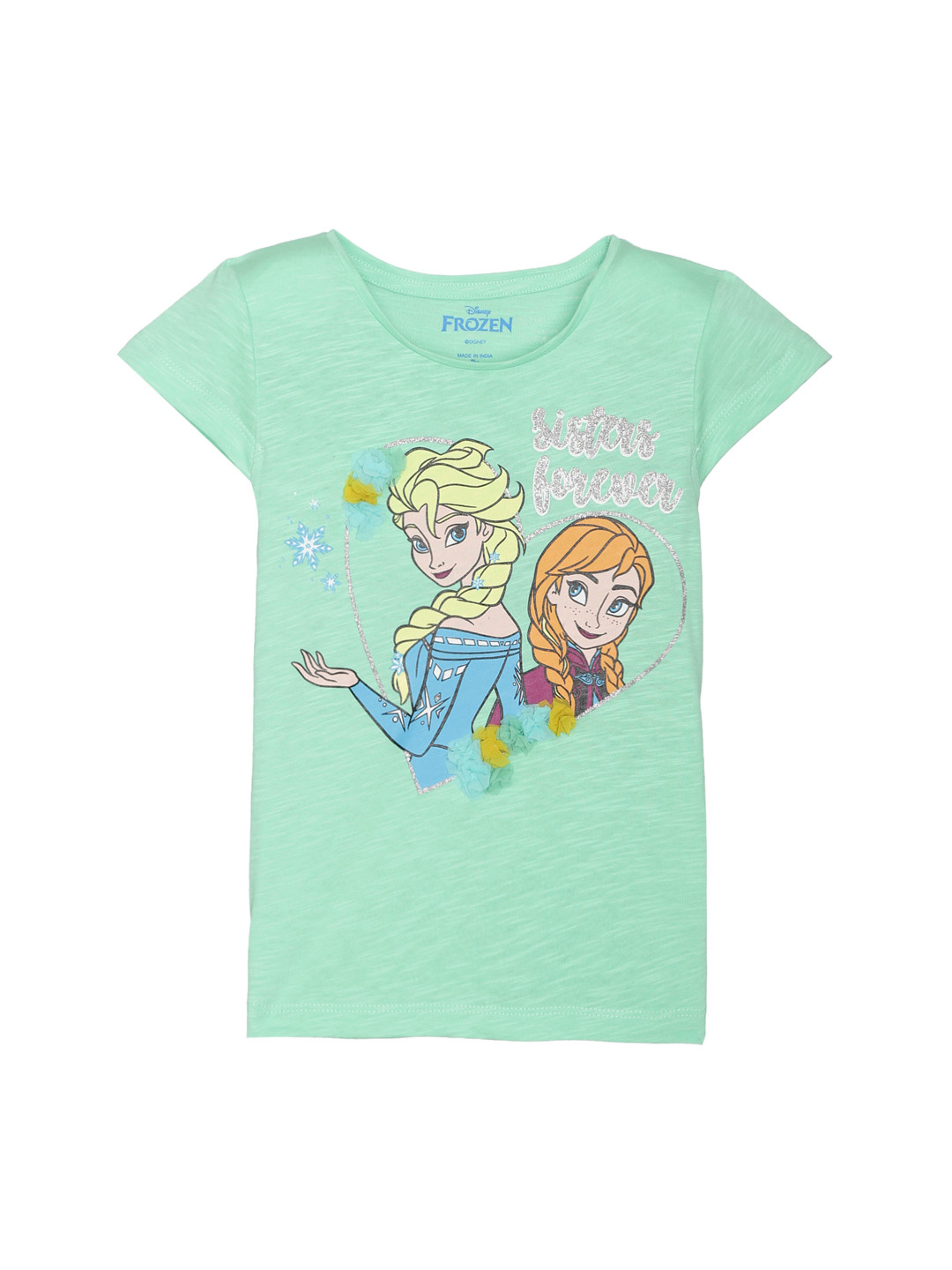 Kids Ville Frozen featured Green Tshirt for Girls