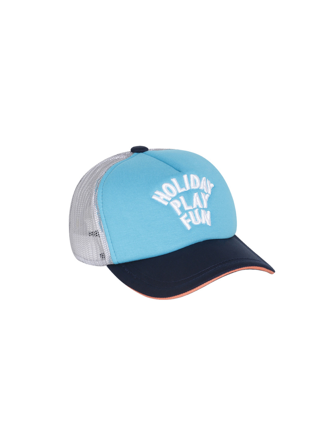 MINI KLUB Boys Blue & White Colourblocked Baseball Cap with Embroidered Detail