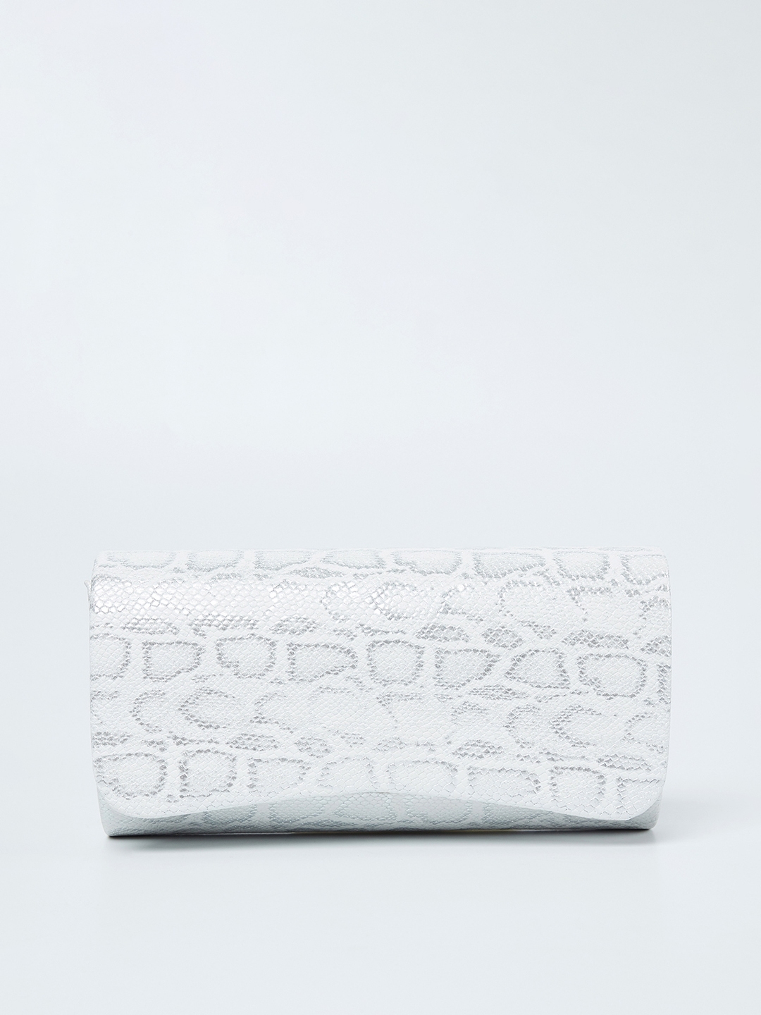 White deals snakeskin clutch