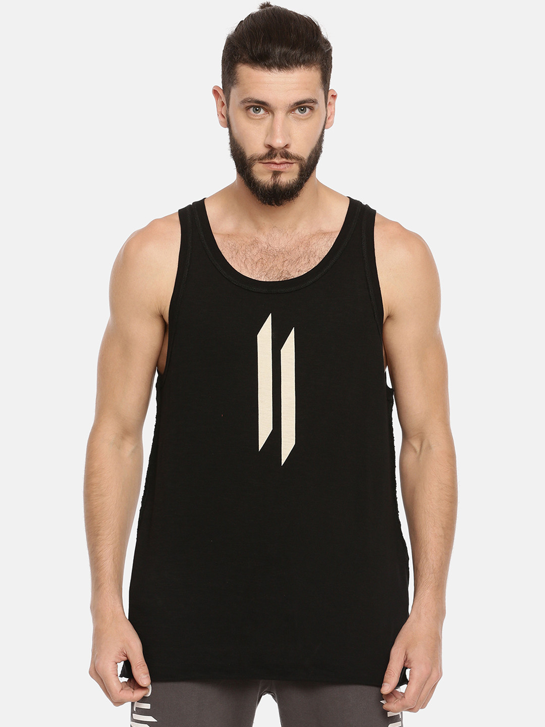 ATTIITUDE Men Black Printed Scoop Neck Slim Fit T-shirt