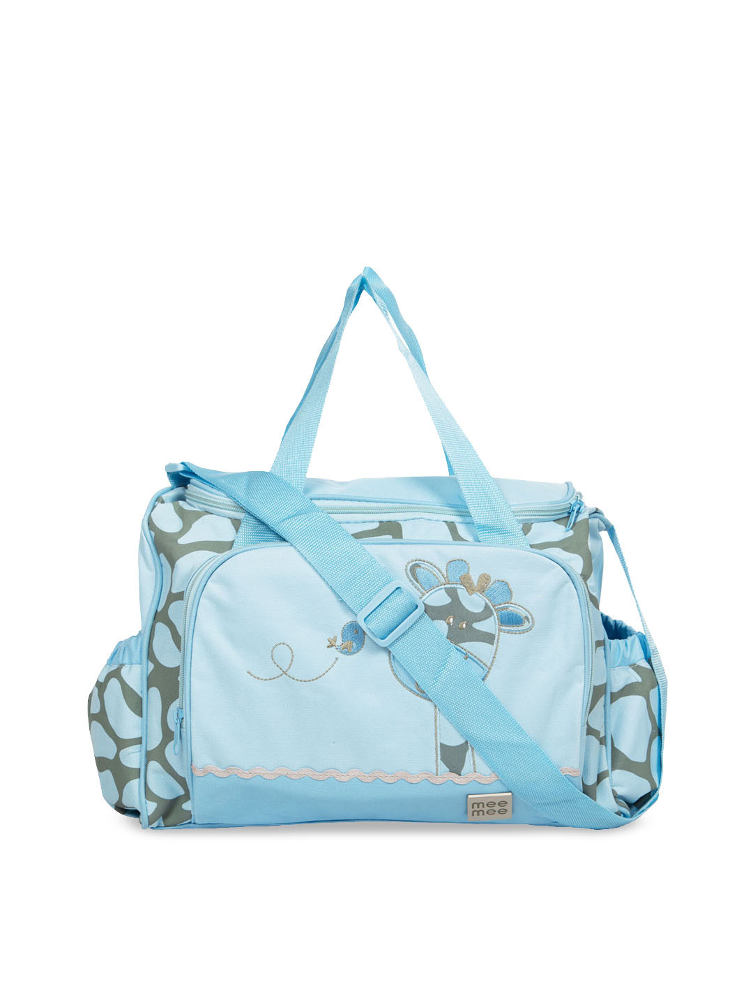 MeeMee Blue Printed Diaper Bag With Changing Mat