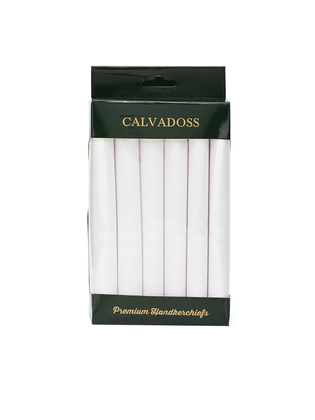 Calvadoss Men Pack of 6 White Solid Premium Handkerchiefs