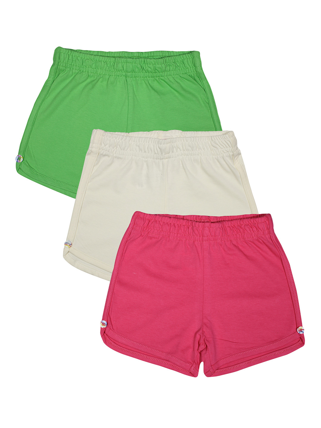 Luke & Lilly Girls Pack of 3 Multicoloured Solid Regular Fit Regular Shorts