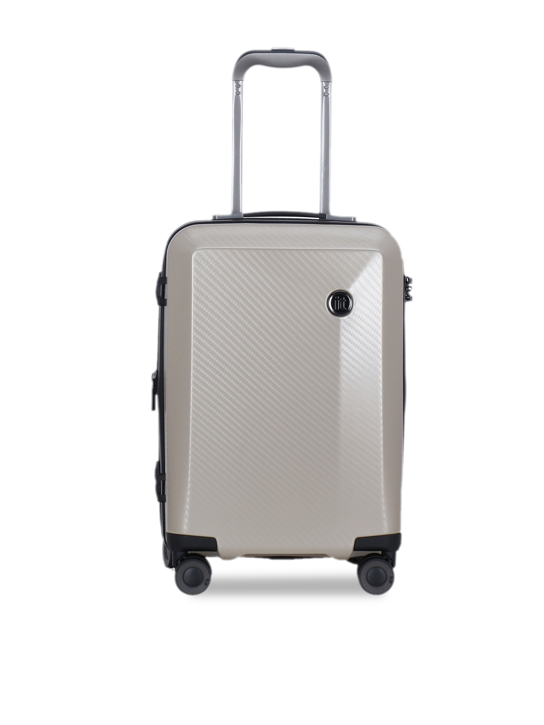 IT luggage Unisex Brown Textured Confide Hard Sided Expandable Cabin Trolley Suitcase