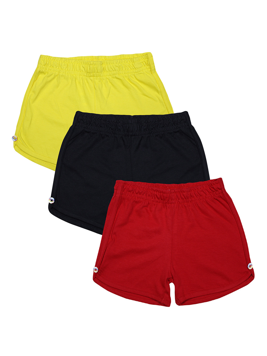 Luke & Lilly Girls Pack of 3 Multicoloured Solid Regular Fit Regular Shorts