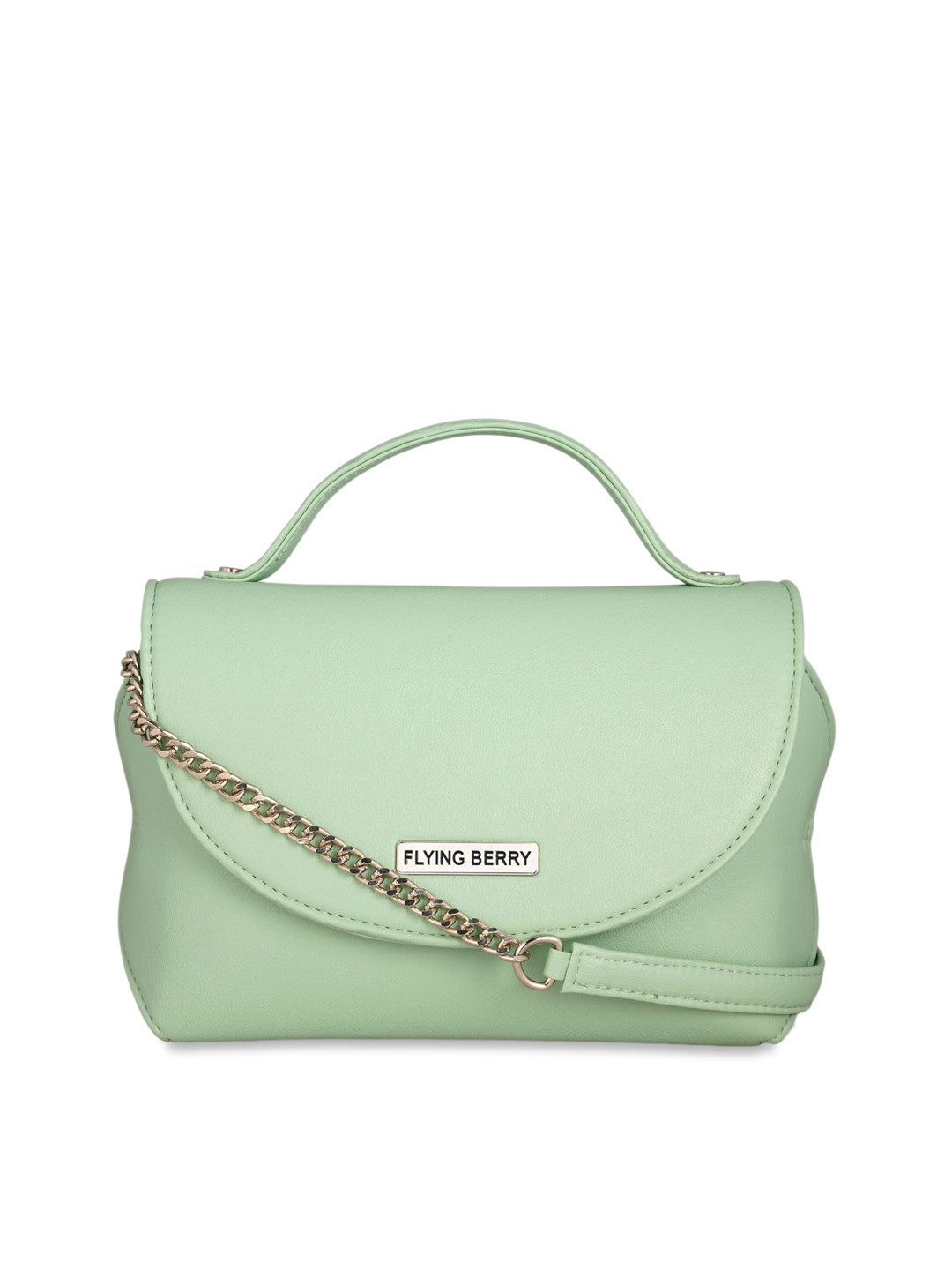 FLYING BERRY Green Solid Handheld Bag