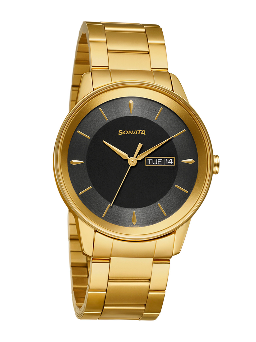 Sonata Utsav Men Black Analogue Watch 7133YM02