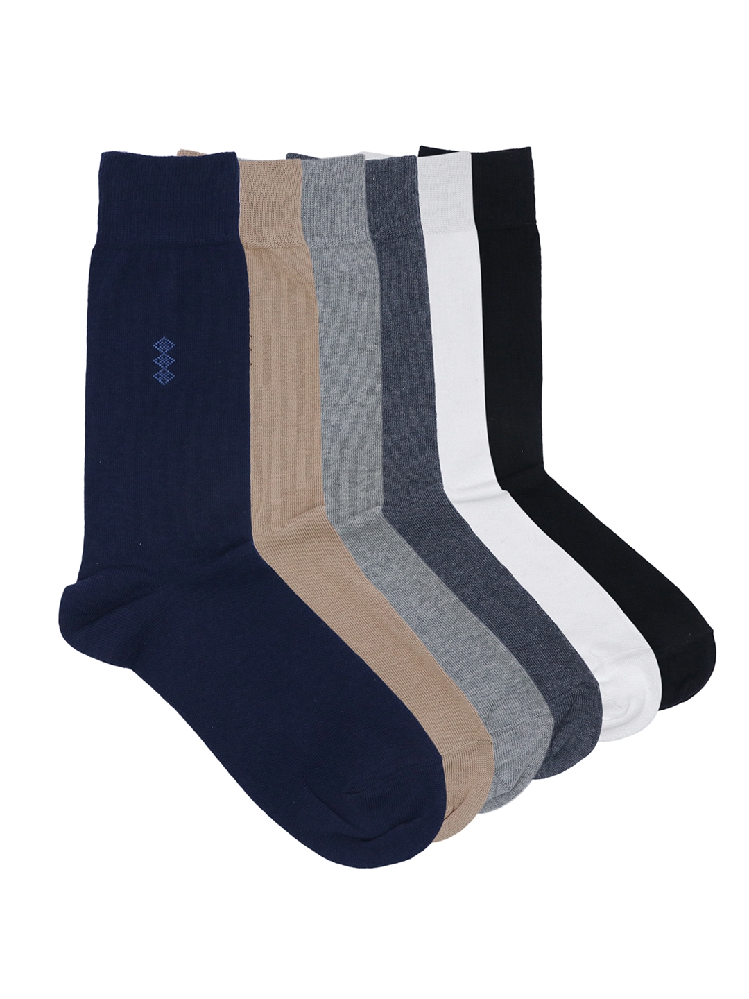 Balenzia Men Pack Of 6 Assorted Solid Calf Length Socks