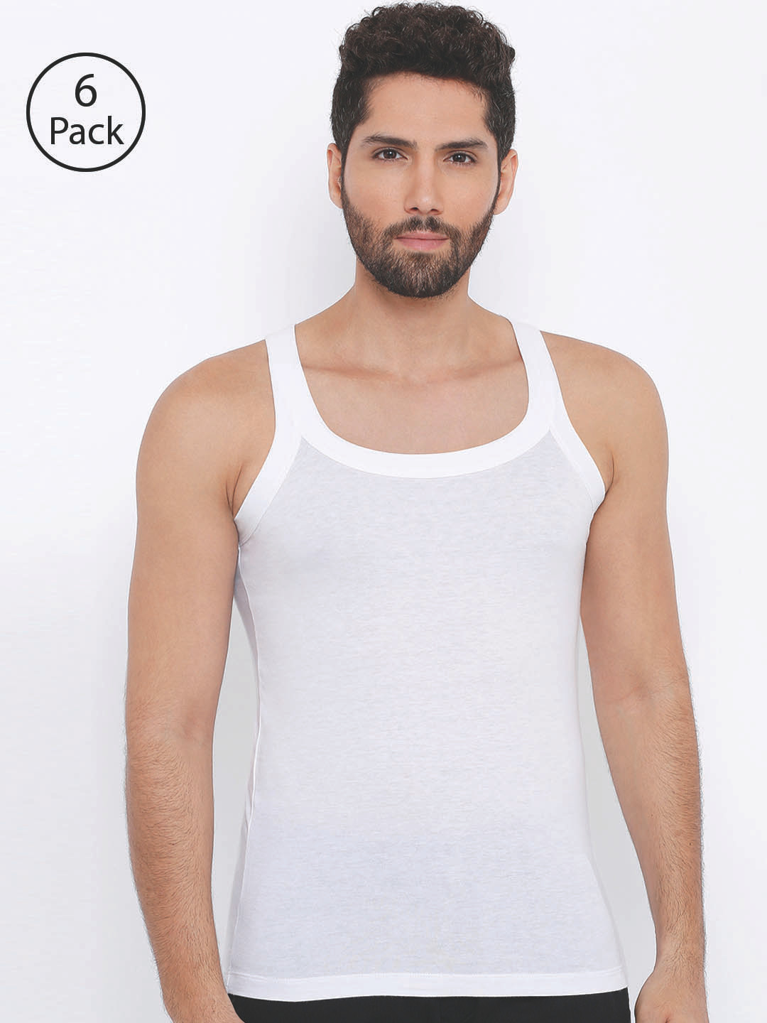 XYXX Men IntelliSoft Antimicrobial  Square Neck Pack of 6 Ace Vests XYSQVEST6PCKN01