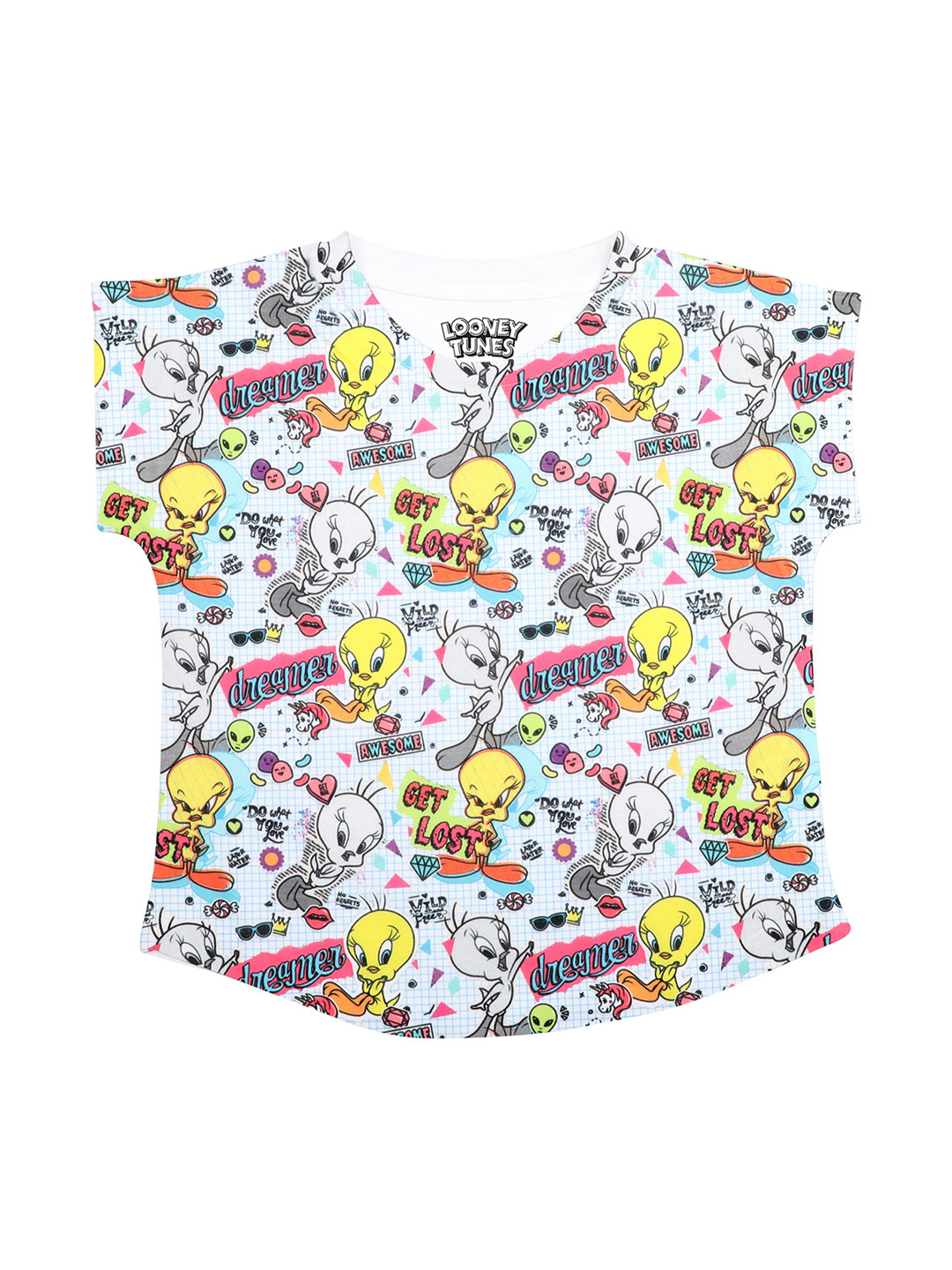 Looney Tunes White & Yellow Regular Top