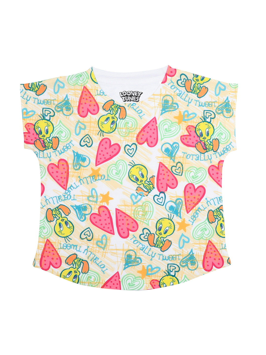 Looney Tunes Multicoloured Extended Sleeves Regular Top