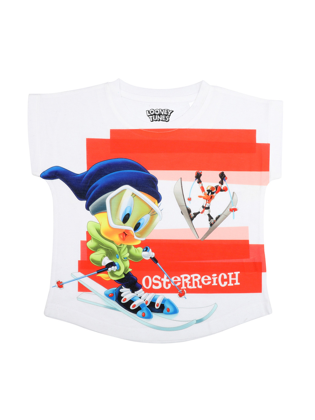 Looney Tunes White & Red Regular Top