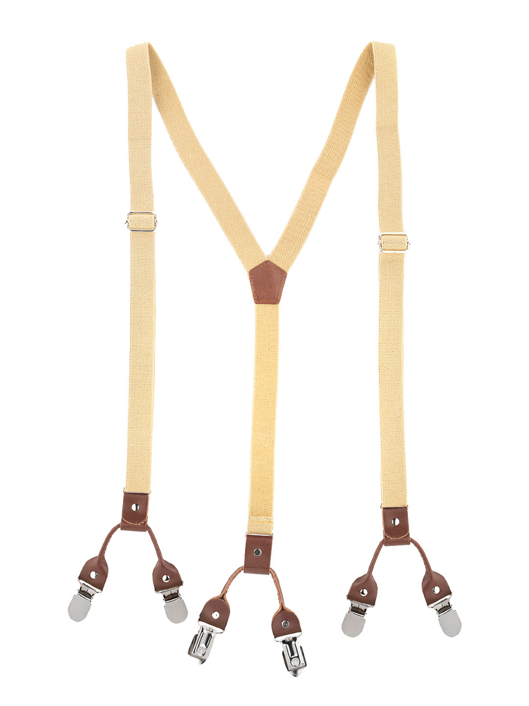 The Tie Hub Men Beige Solid Y Back Slim Suspender