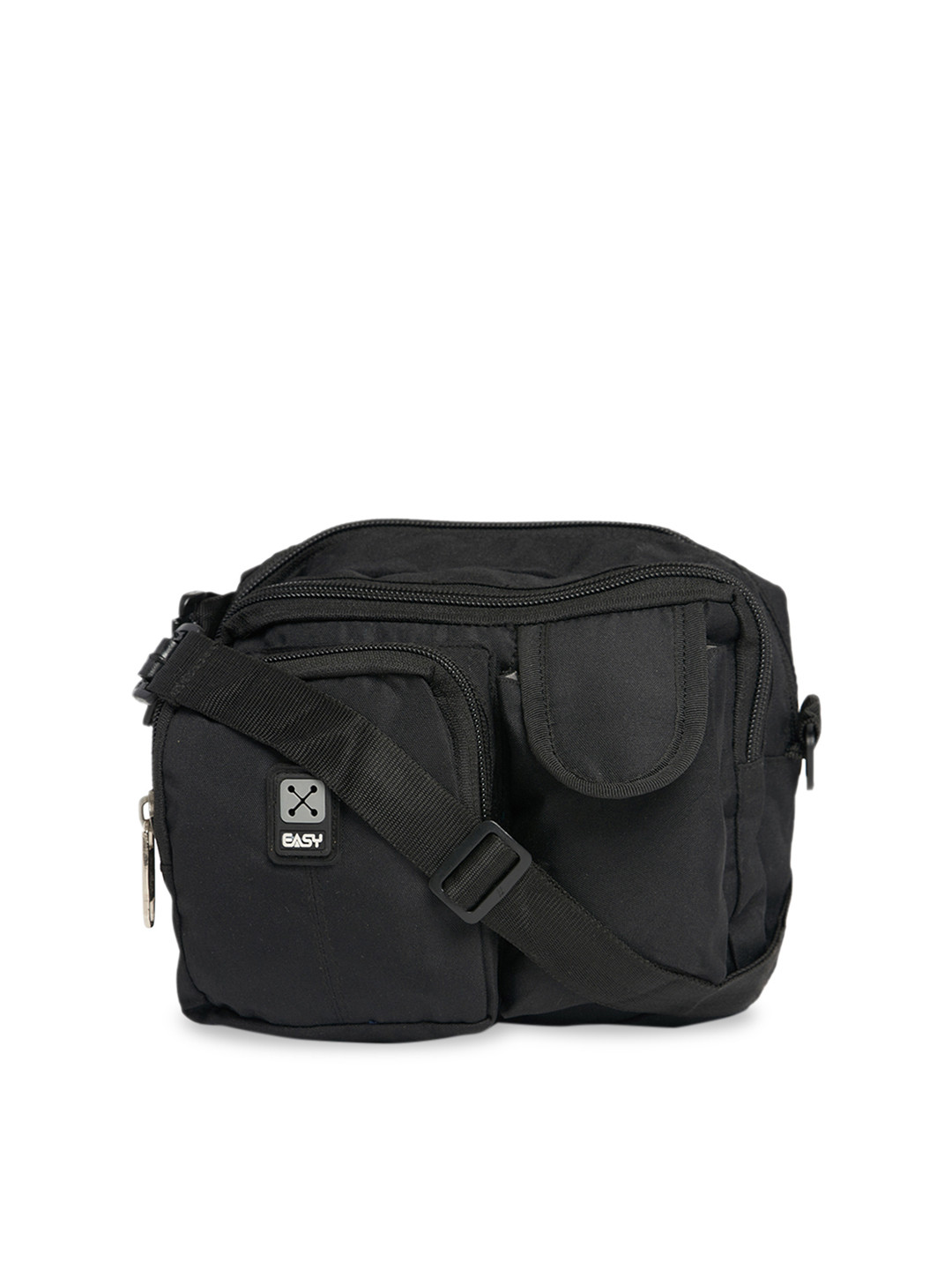 EASY Unisex Black Solid Messenger Bag