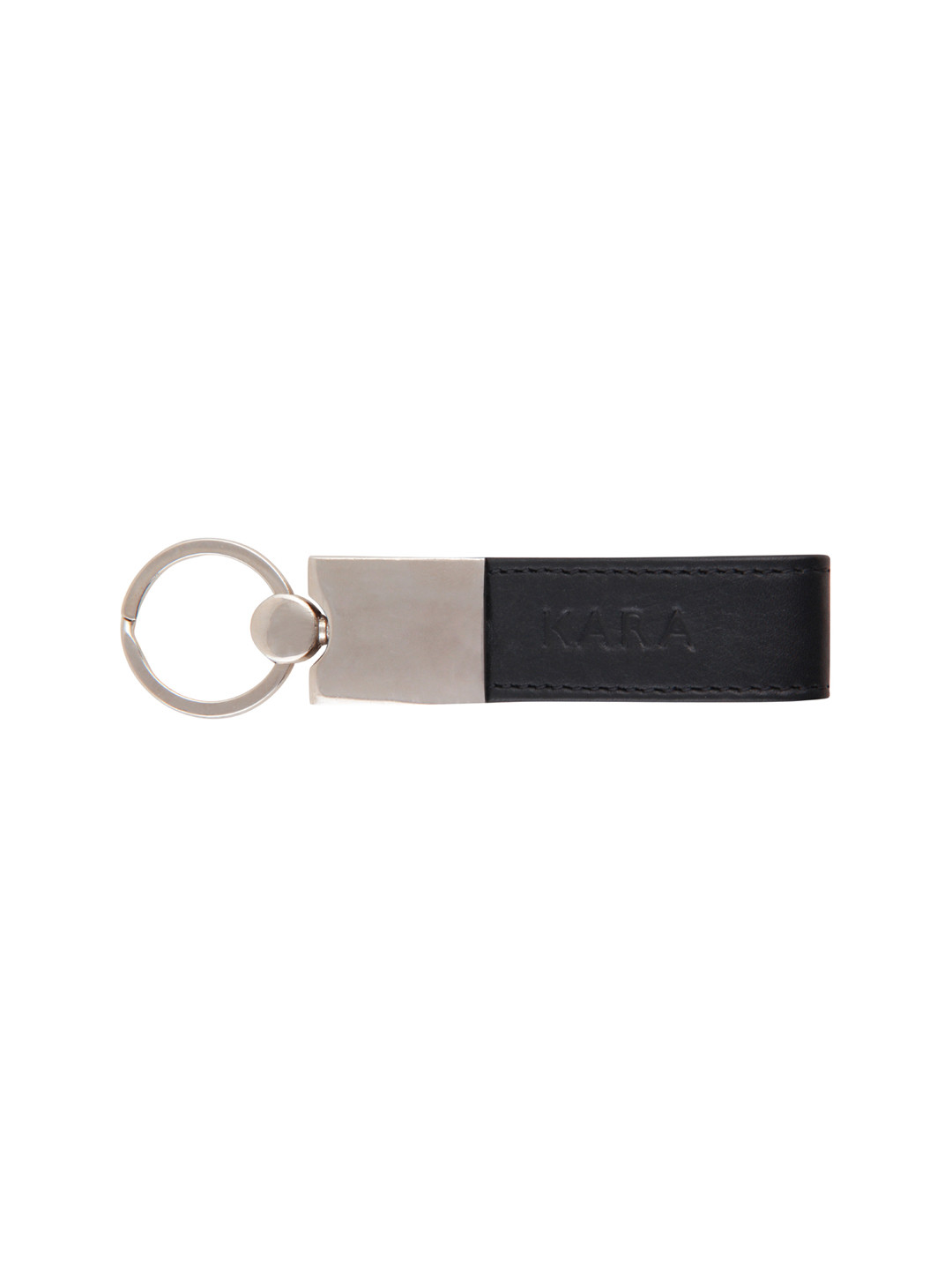 Kara Unisex Black Genuine Leather Key Chain