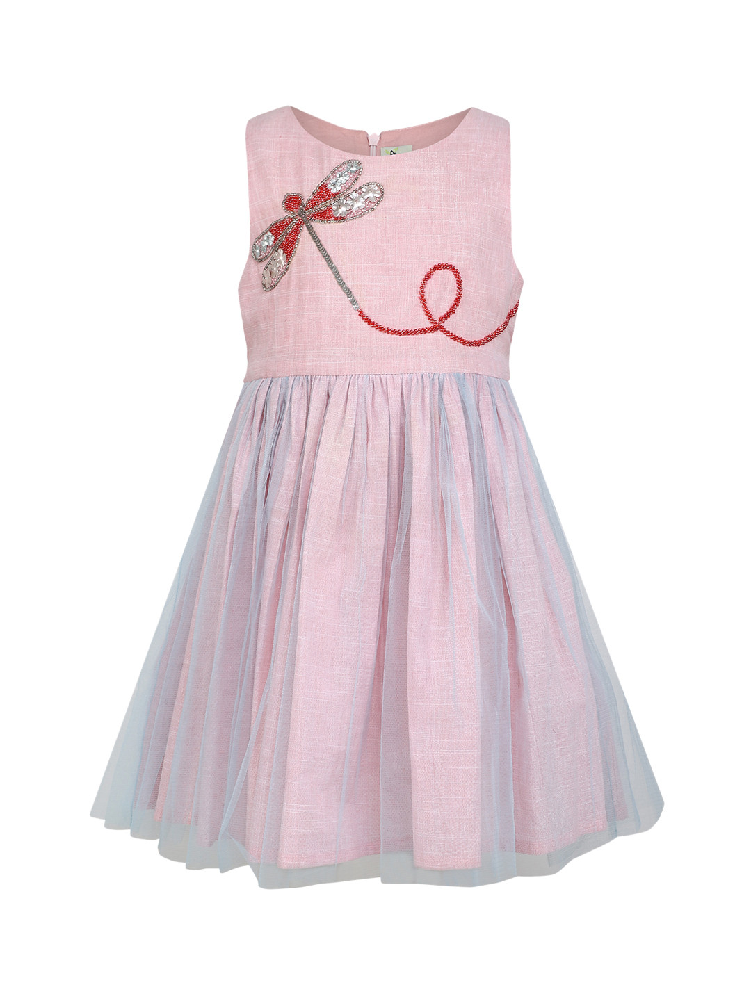 A Little Fable Girls Pink Flying Damsel Dress
