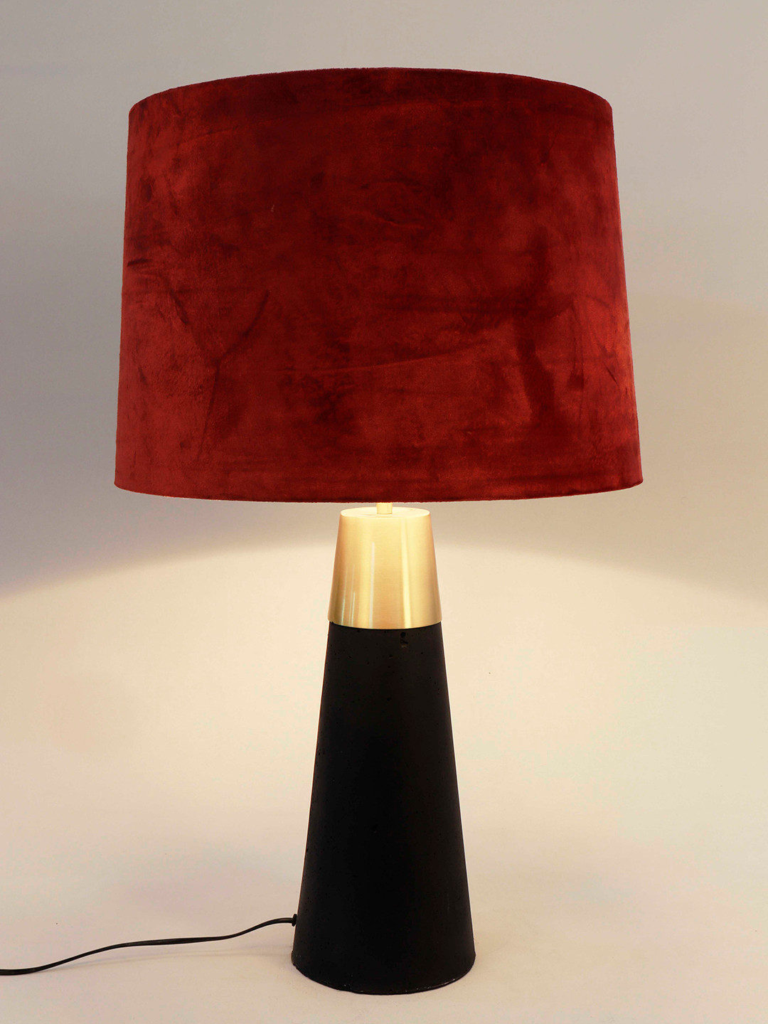 Grated Ginger Rust Solid Dark Rocky Road Bedside Table Lamp