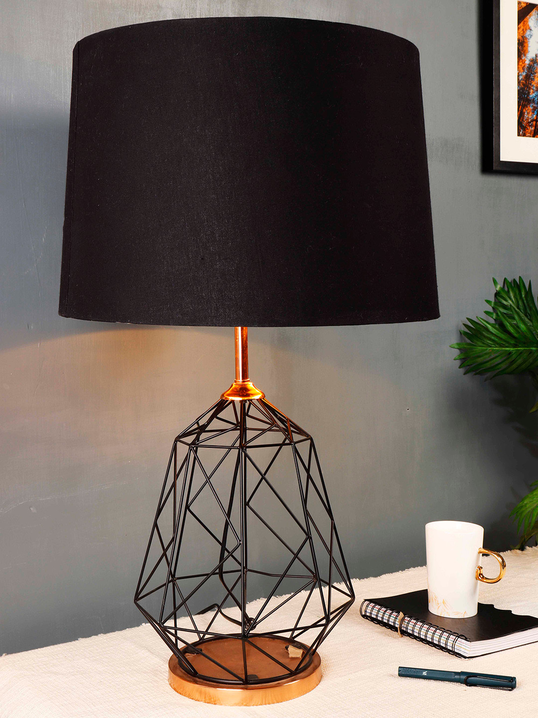 Grated Ginger Black Solid Matrix Bedside Lamp