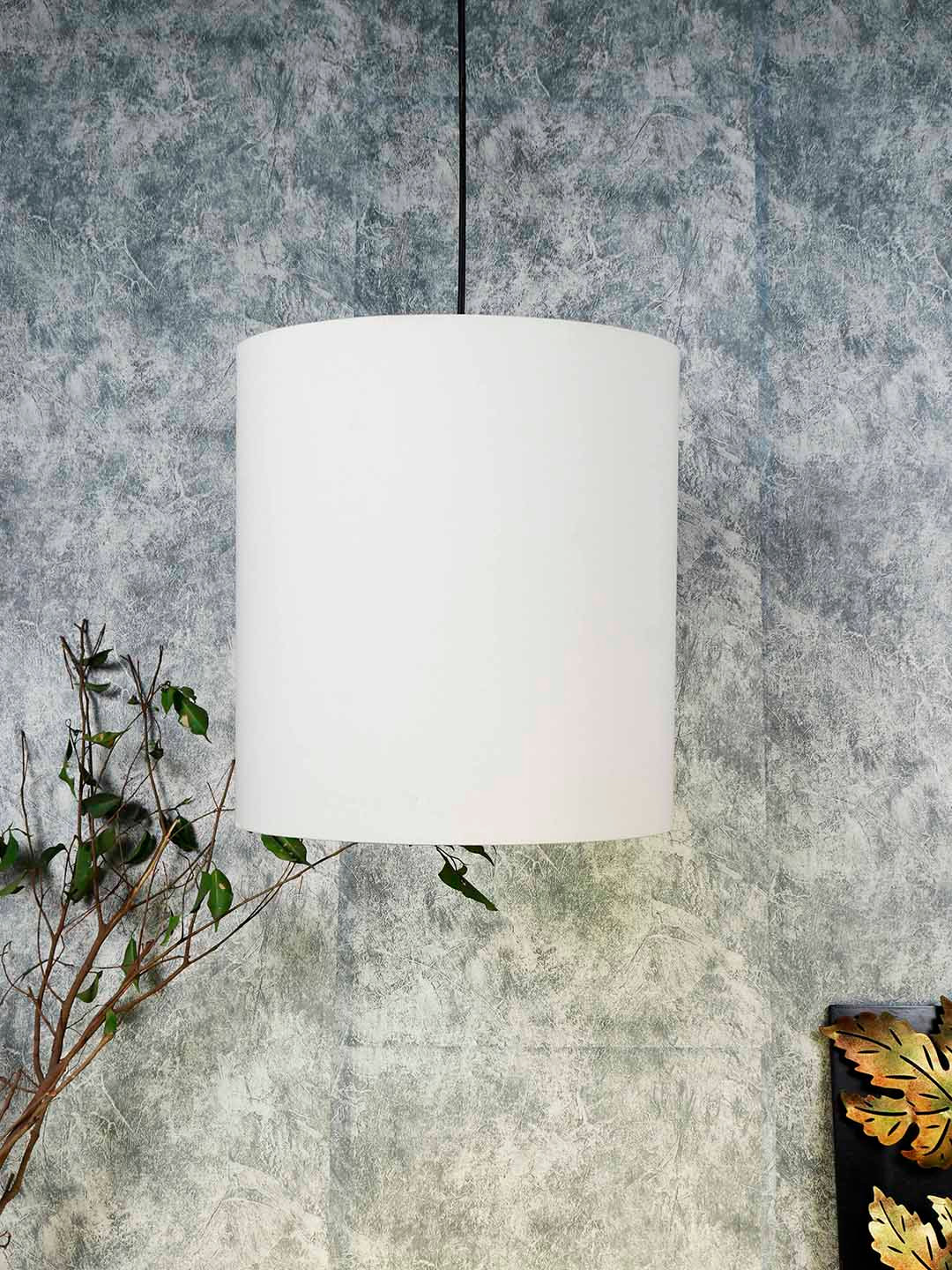 Grated Ginger White Solid Handcrafted Cylindrical Hanging Light