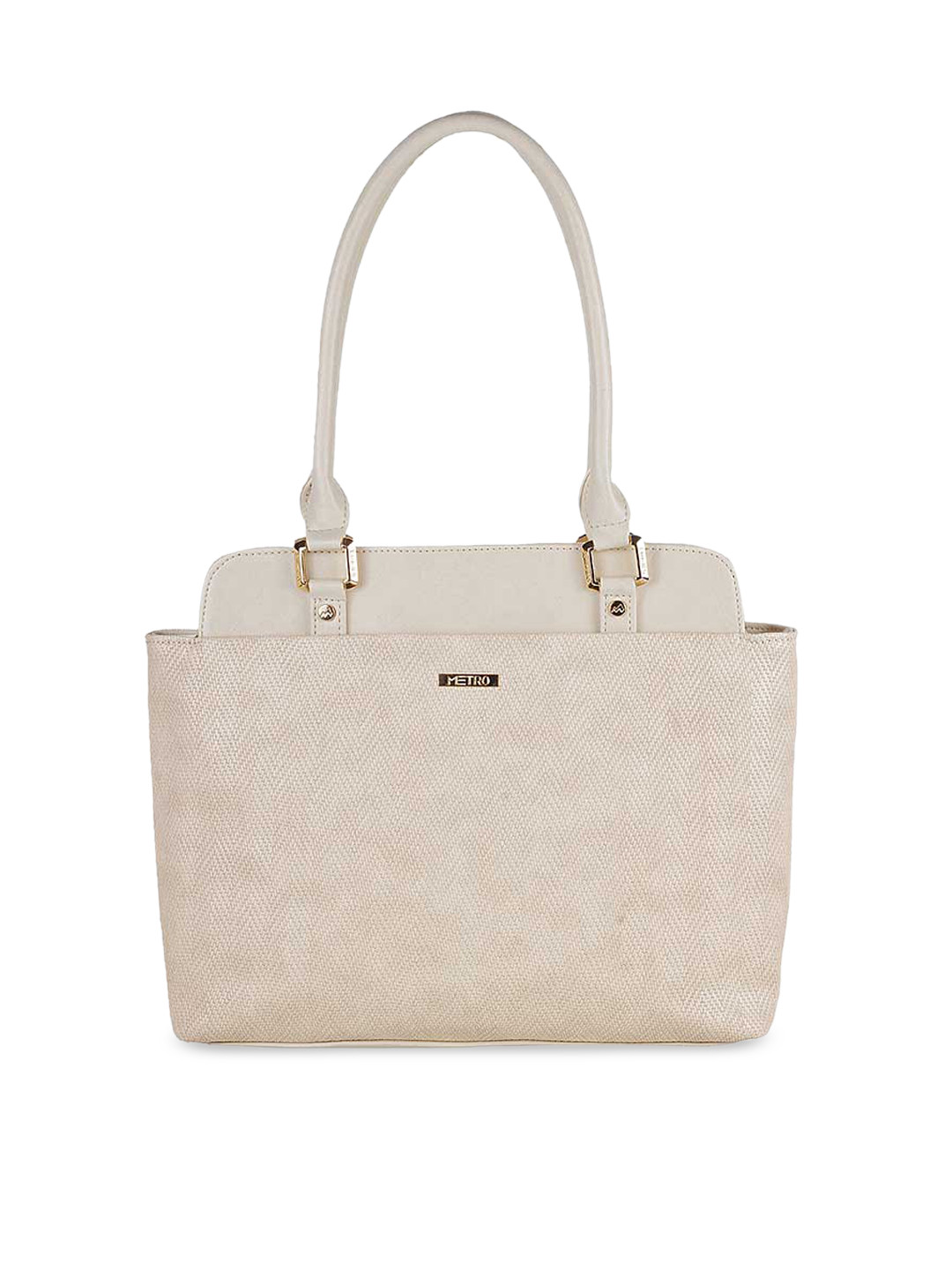 Metro Beige Textured Handheld Bag