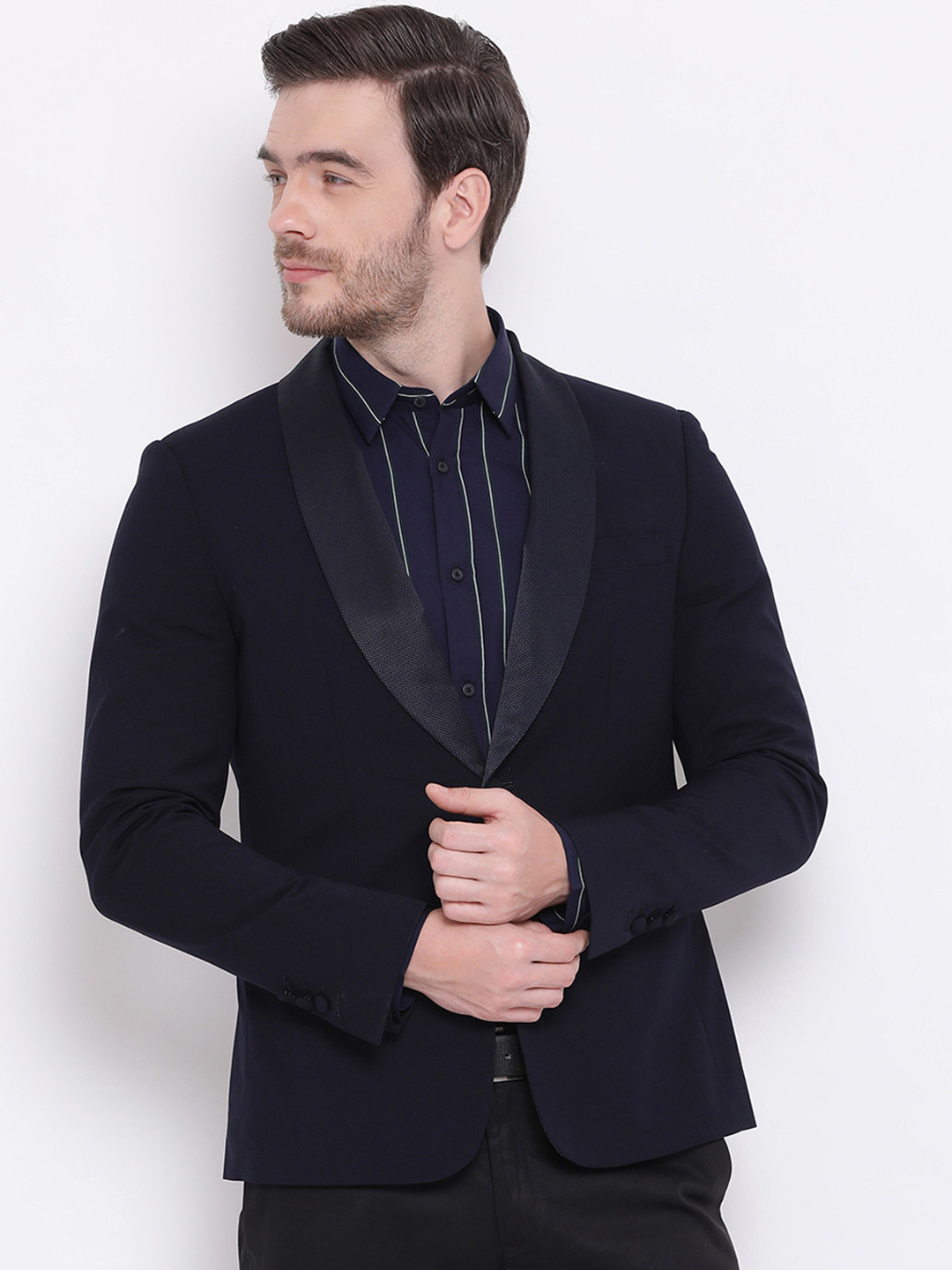 Antony Morato Men Blue Solid Blazer