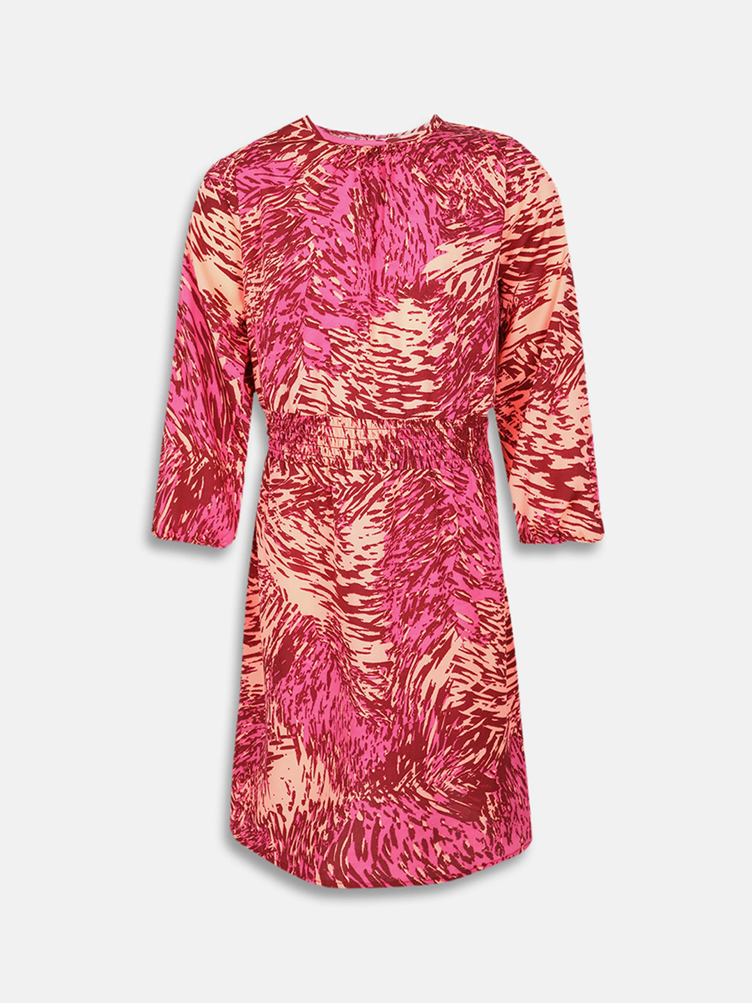 Oxolloxo Girls Red Printed Blouson Dress