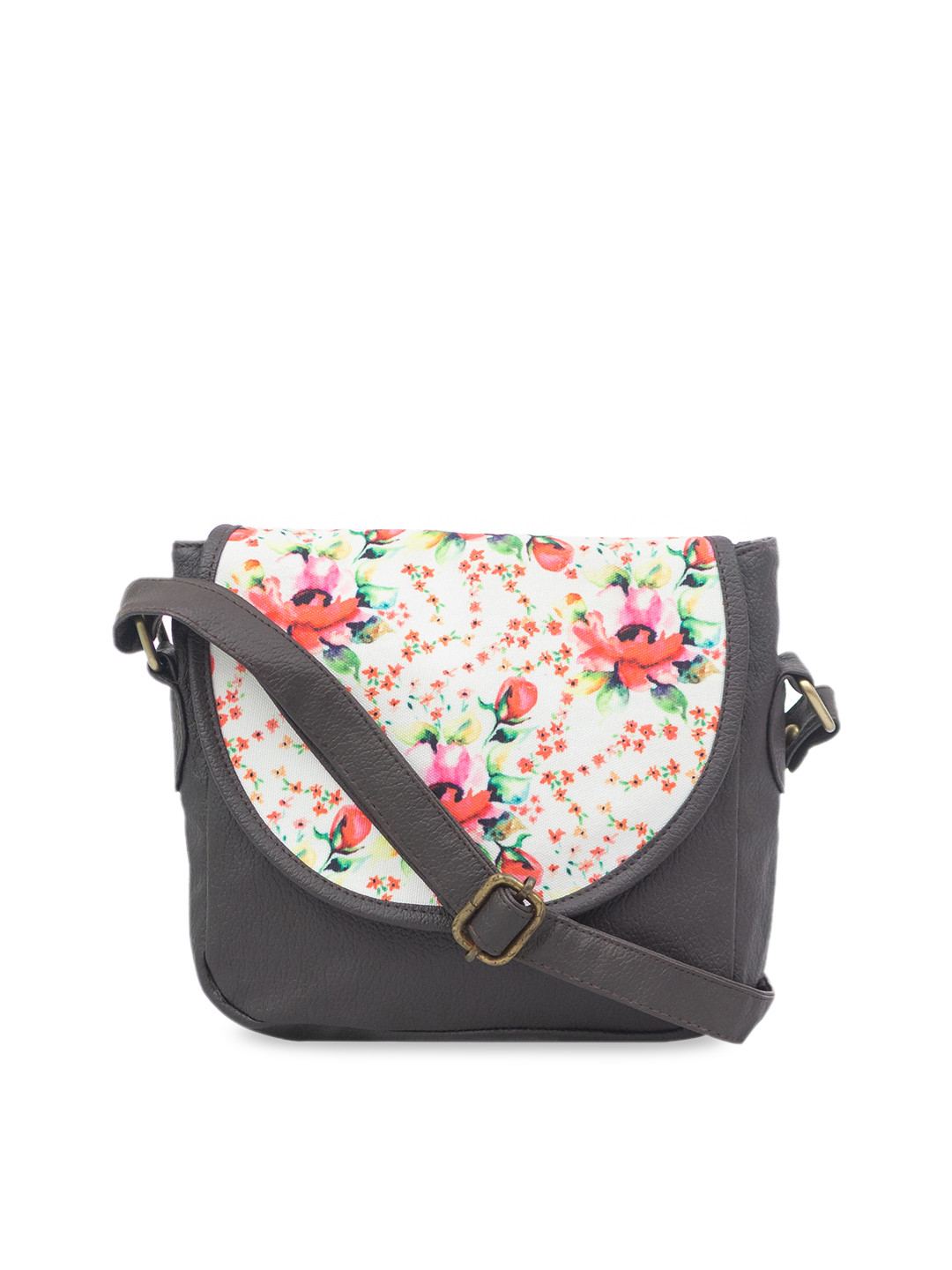 BandBox Brown & White Printed Sling Bag