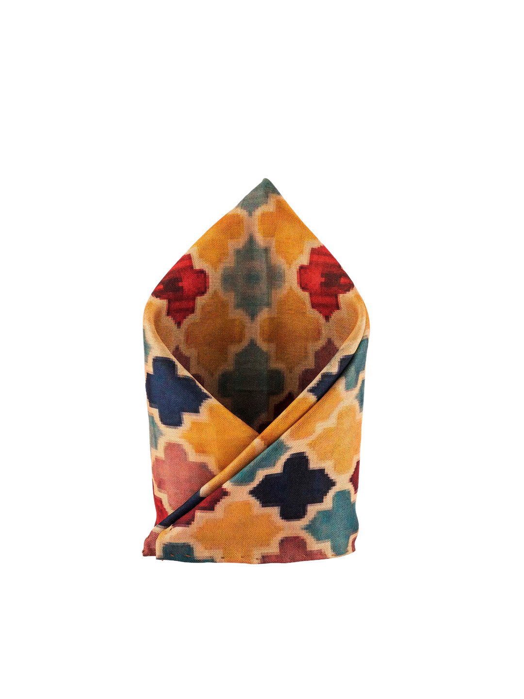 The Tie Hub Men Yellow & Red Vegetable Printed Pocket Square