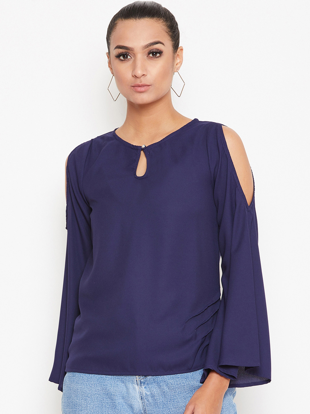 La Zoire Women Navy Blue Solid Top