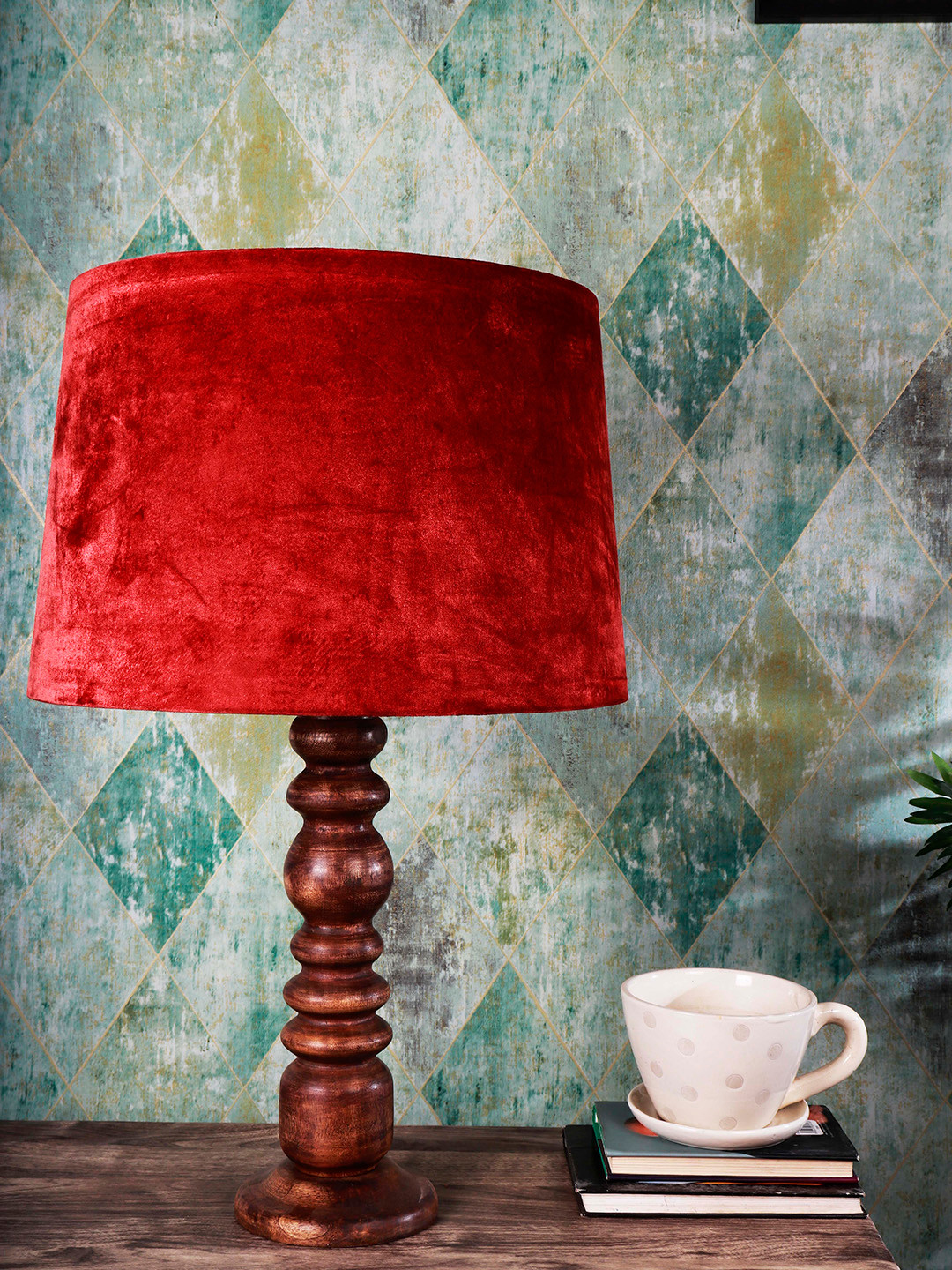 Grated Ginger Rust Red & Brown Solid Handcrafted Bumpy Table Lamp