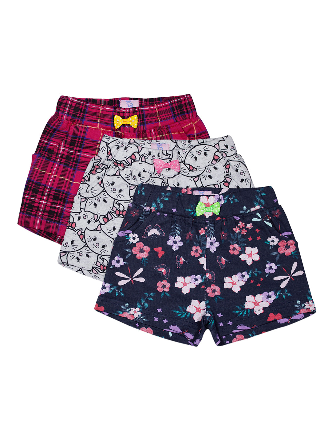 Aatu Kutty Girls Pack of 3 Printed Regular Shorts