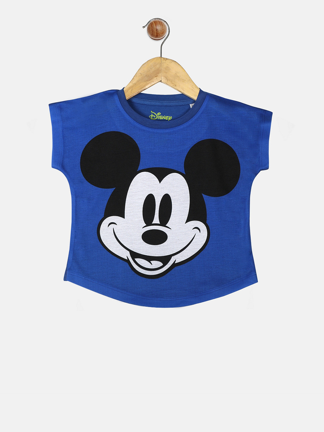 YK Disney Girls Blue Mickey & Friends Mickey Mouse Print T-shirt