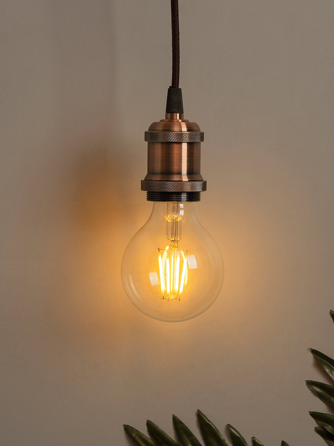 Homesake Copper-Toned Solid Handcrafted Vintage Edison Hanging Light
