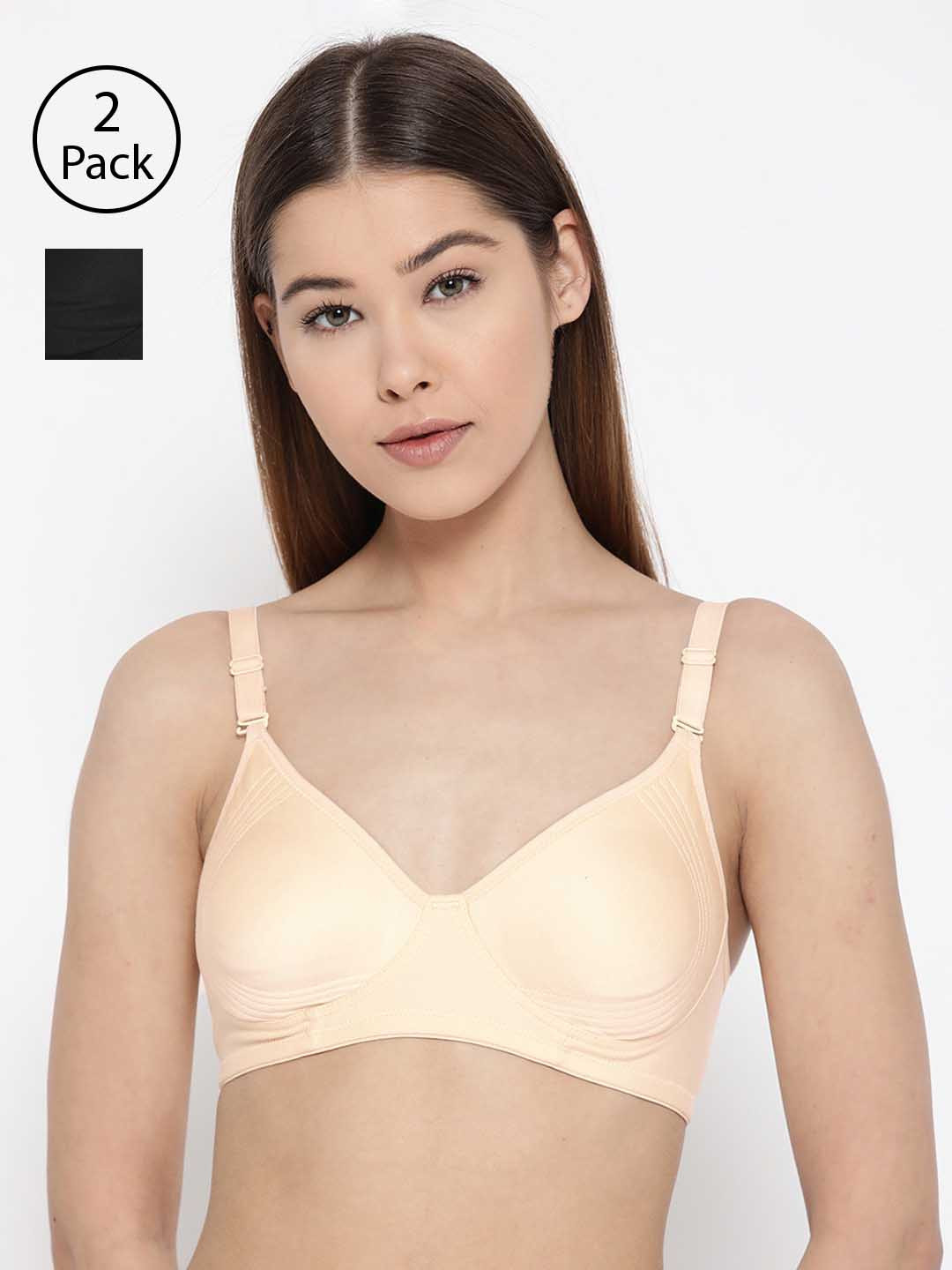 Lady Lyka Pack of 2 Non-Wired Non Padded Lace Everyday Bras LISA