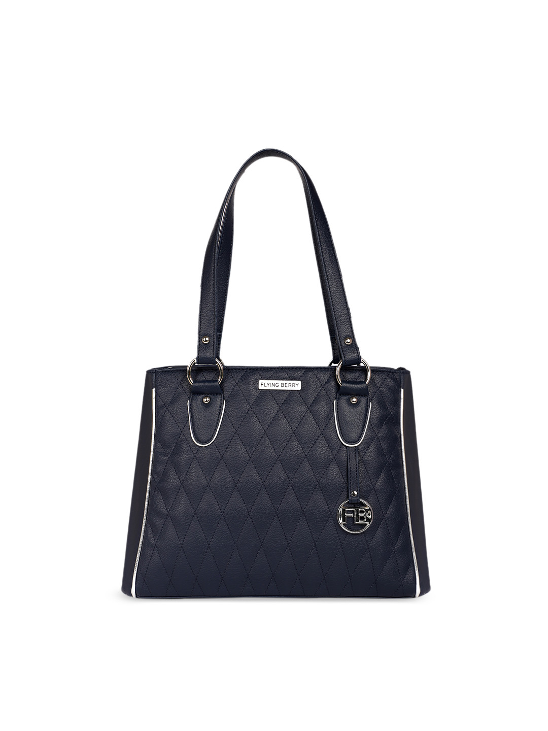 FLYING BERRY Navy Blue Solid Handheld Bag