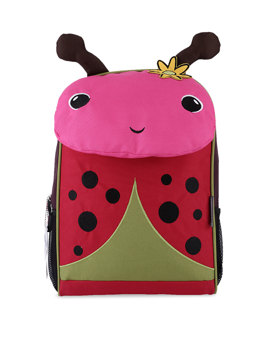 My Milestones Kids Red & Pink Colourblocked Backpack