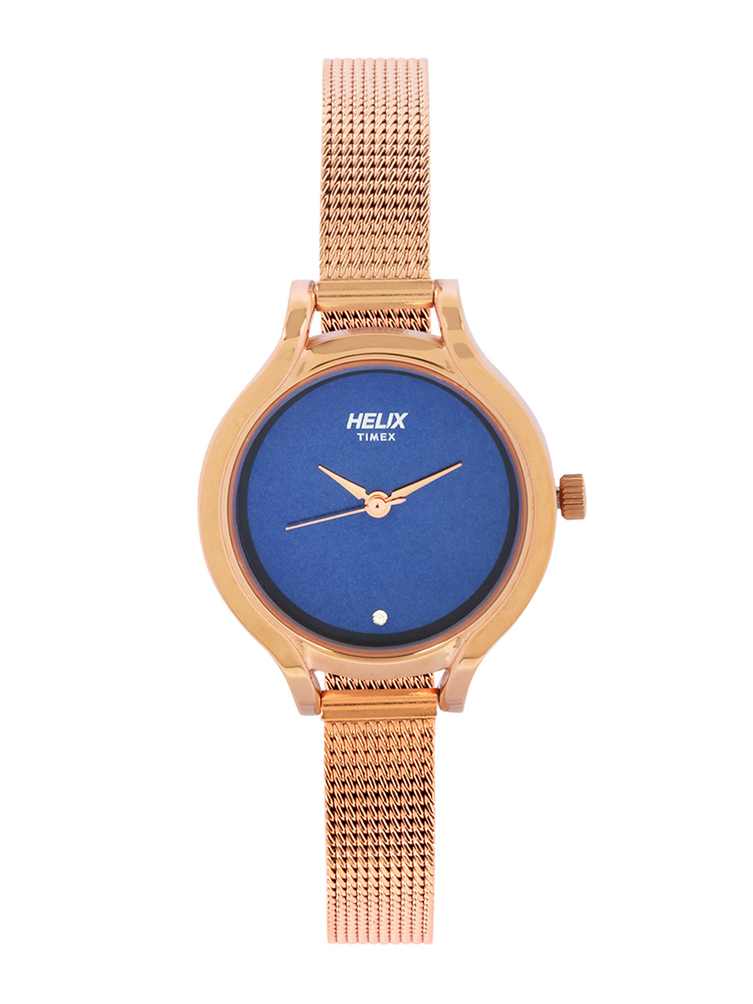 Helix By Timex Blue Round Dial Analog Stainless Steel Women Watch - TW027HL13