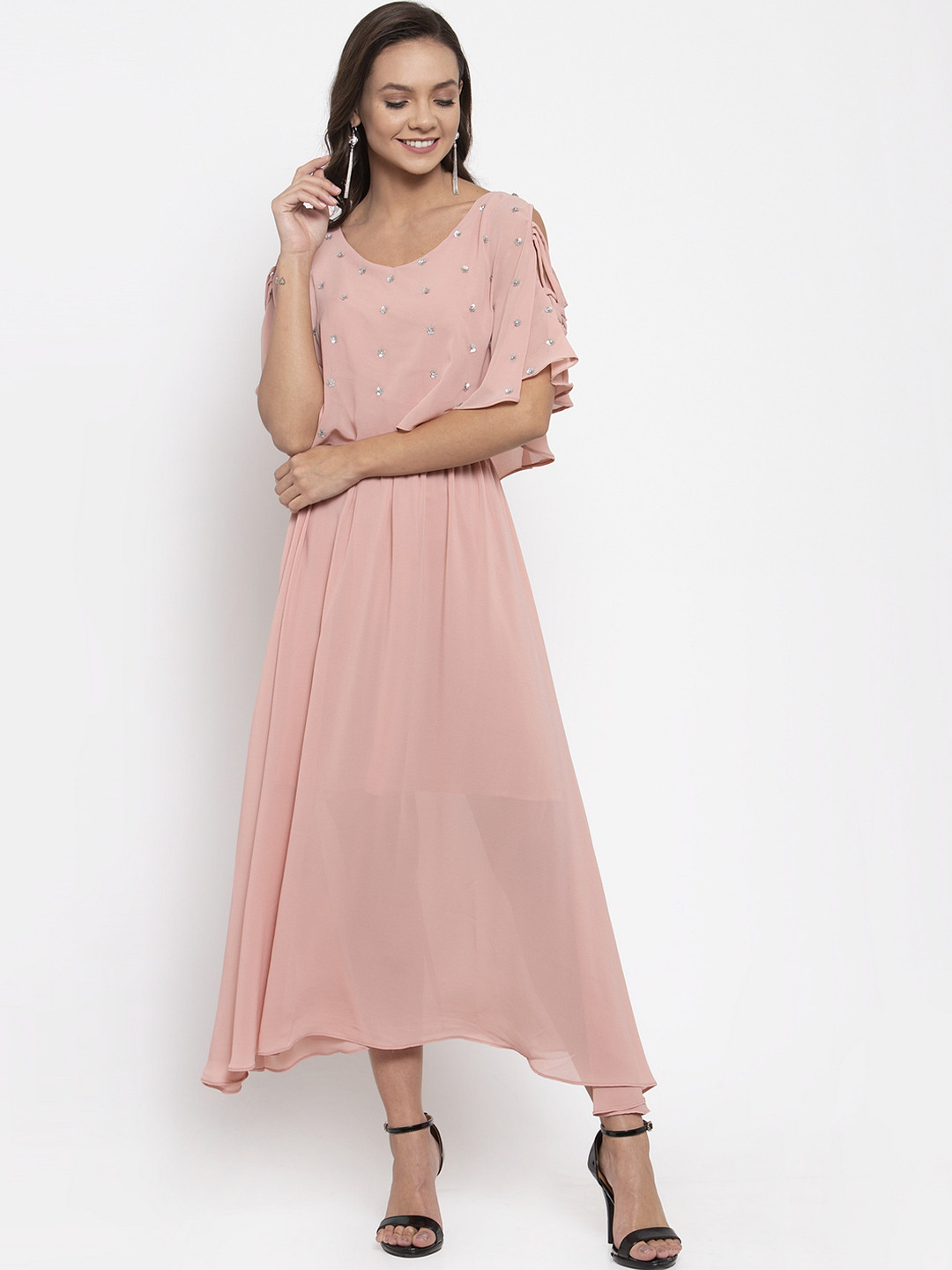 Gipsy Women Pink Embellished Maxi Dress