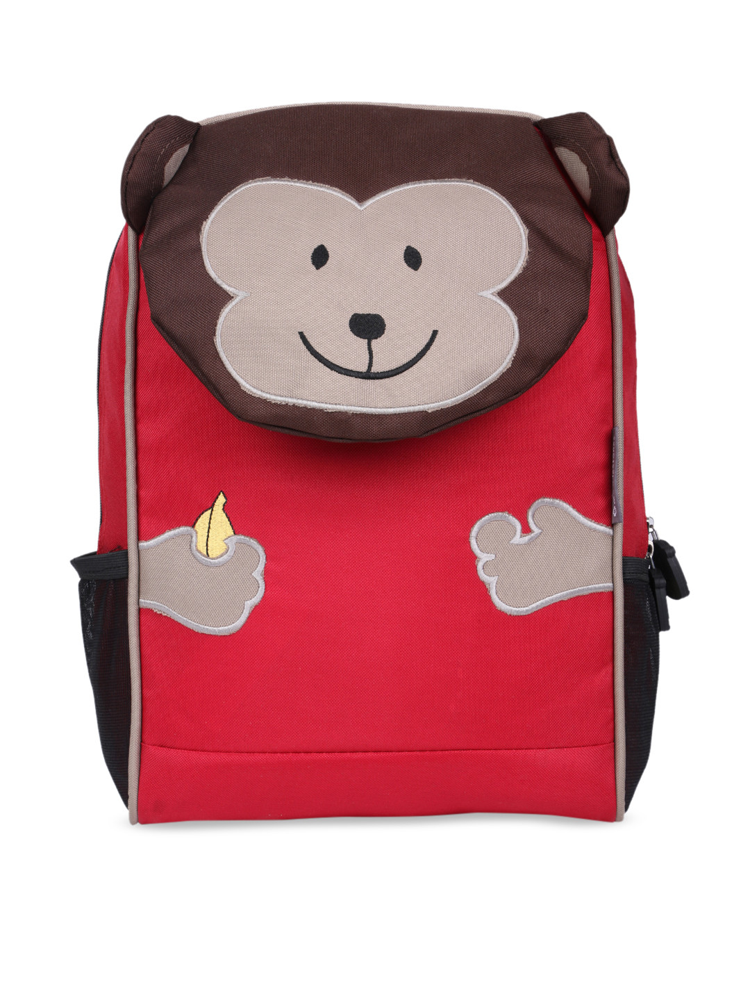 My Milestones Kids Red & Brown Colourblocked Backpack