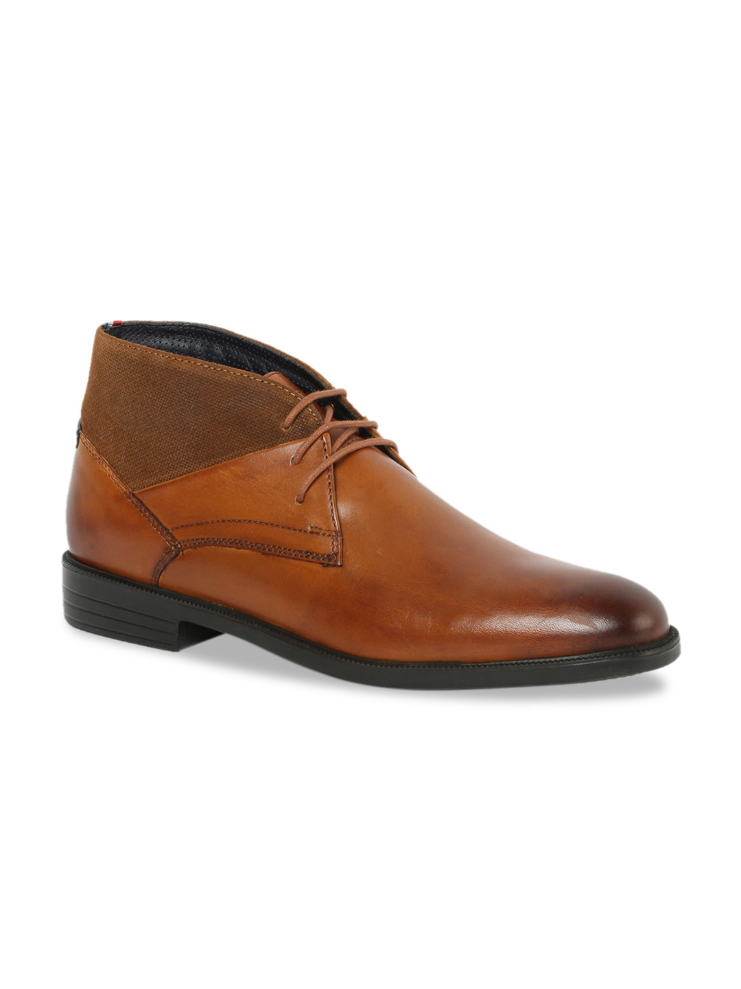 GABICCI Men Tan Brown Solid Leather Formal Derbys