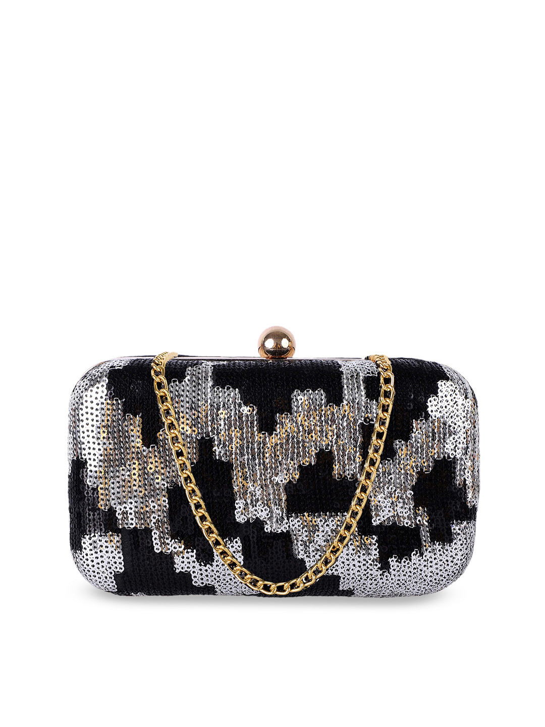 REZZY Grey Embellished Clutch