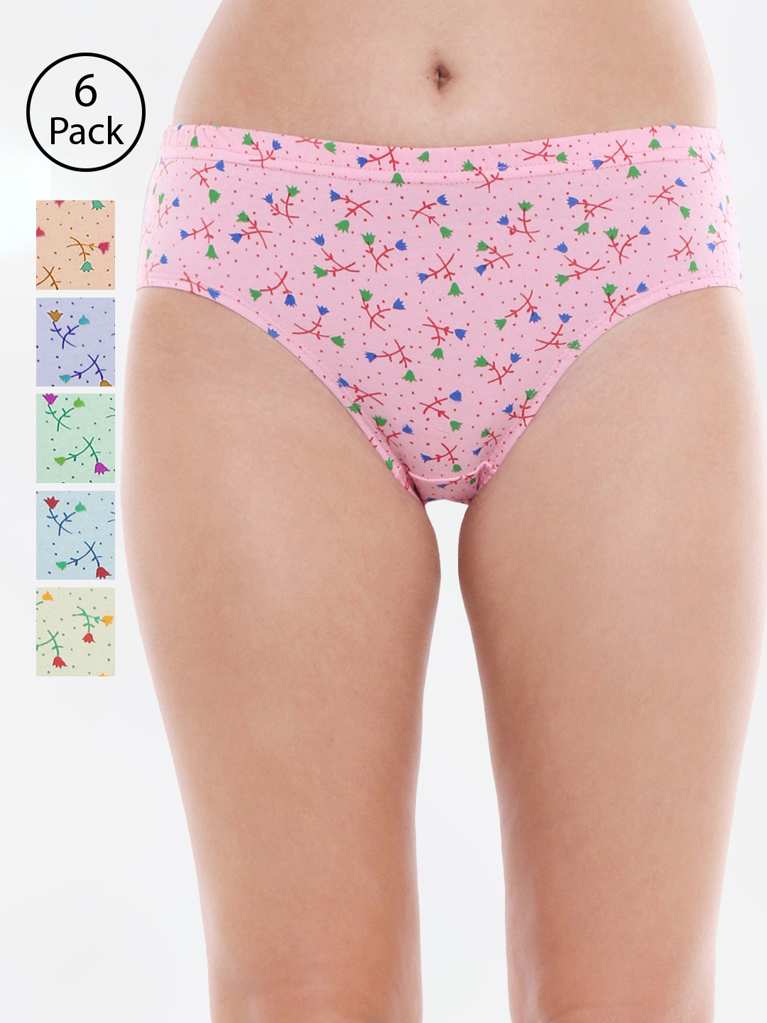 Bodycare Women Pack of 6 Assorted Hipster Briefs 3600D-6PCS