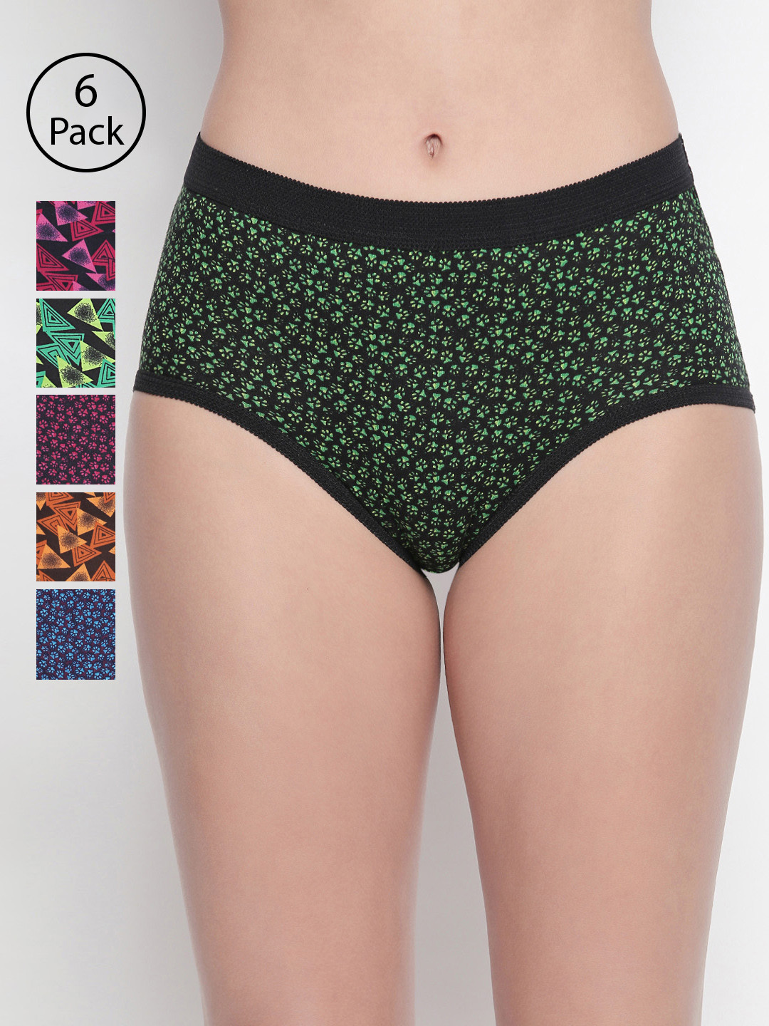 Bodycare Women Pack of 6 Assorted Hipster Briefs 25000-6PCS