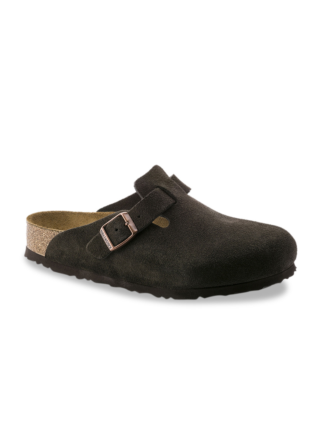Birkenstock Boston Soft Footbed Mocha Regular Width Suede Leather Clogs